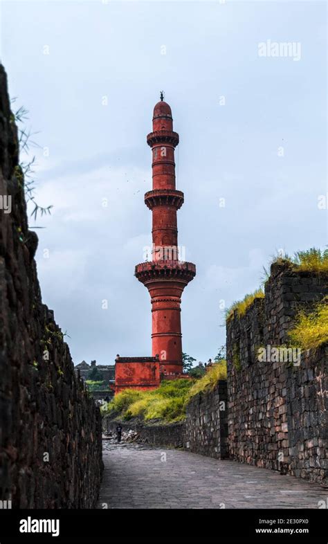 Chand Minar At Daulatabad Fort In Maharashtra India It Was Built In