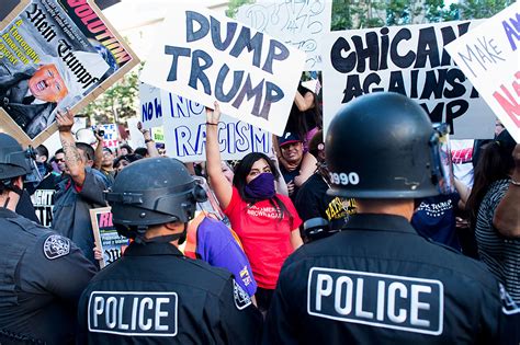 protesters punch throw eggs at trump supporters in san jose
