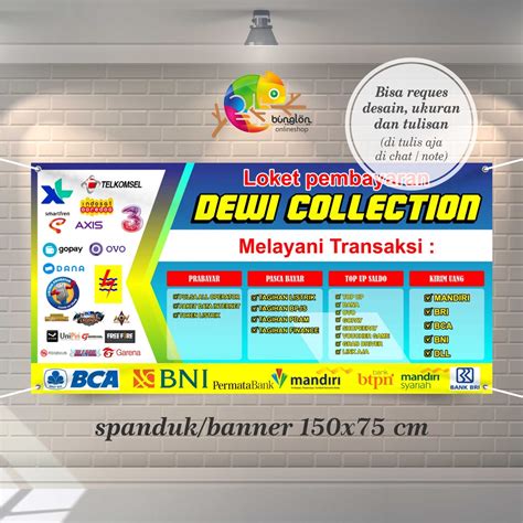 Jual Spanduk Banner Loket Pembayaran Konter Celluler Free Desain