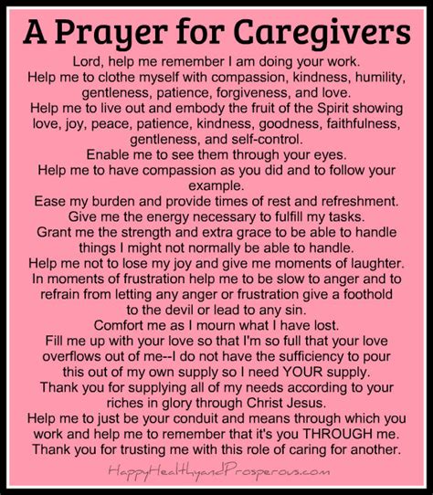 A Prayer For Caregivers Happy Healthy And Prosperous