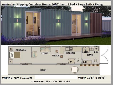 40 Foot Shipping Container Home Plan Titian 40ft