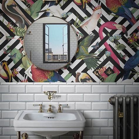 Decorative Modern Wallpaper For Modern Bathroom Live Enhanced