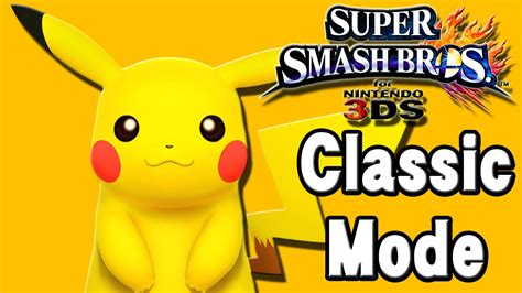 Super Smash Bros For 3ds Classic Mode Pikachu Youtube