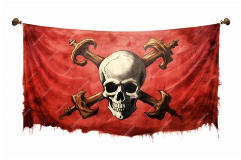 Premium Ai Image The Pirates Flag Waving Proudly On White Background