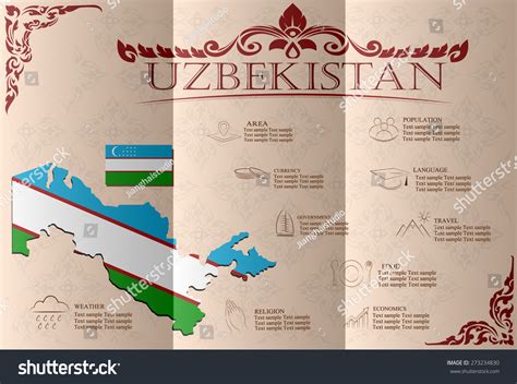 Uzbekistaninfographics Statistical Data Sights Vector Illustration Stock Vector Royalty Free