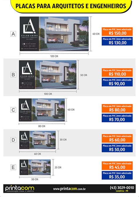 Placa De Obra Engenheiro Civil Comunicação Visual Londrina 43 3029 0010