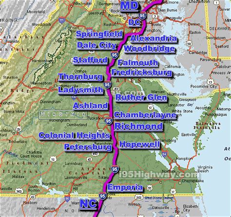 Map Of I 95 Exits In North Carolina