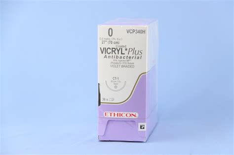 Ethicon Suture Vcp340h 0 Vicryl Plus Antibacterial Violet 27 Ct 1
