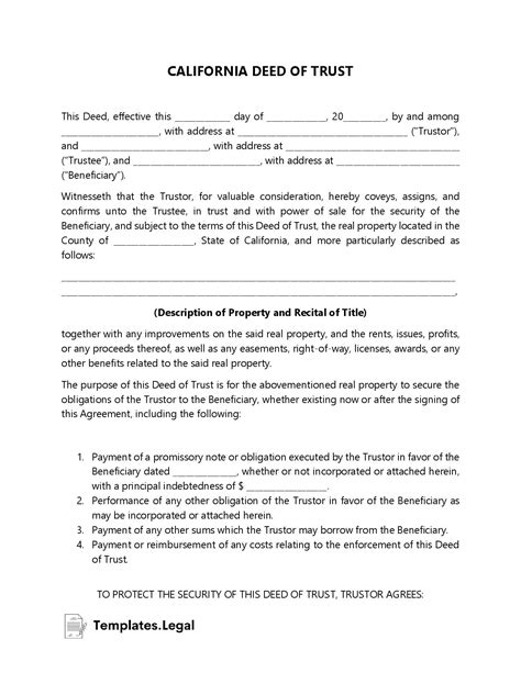 California Deed Forms And Templates Free Word Pdf Odt