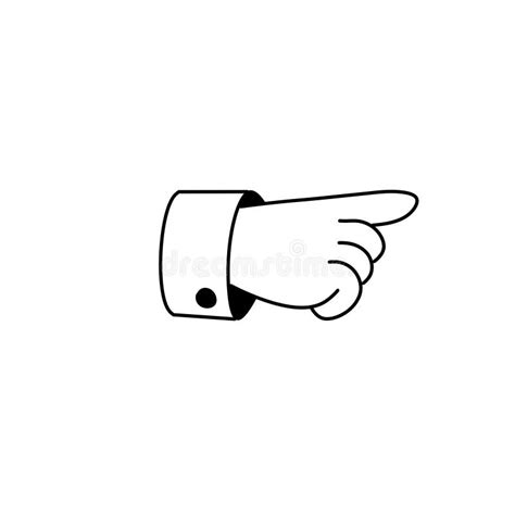 Index Finger Outline Forefinger Points To Side Human Hand Stock
