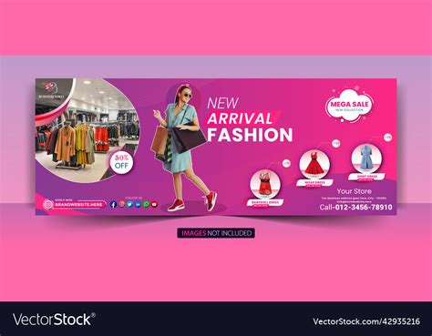 Women Fashion Facebook Cover Amp Web Banner Vector Image