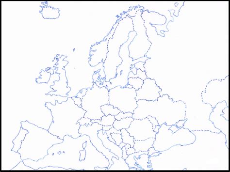 Mapa Konturowa Europy Państwa I Stolice Kraków Mapa