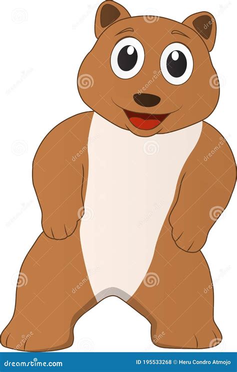 cartoon of a friendly dancing bear stock vector illustration of forest standing 195533268