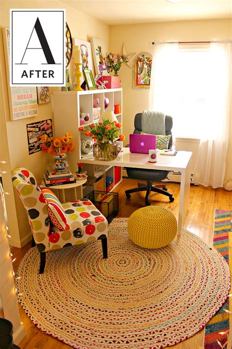 Before And After A Completely Colorful Home Office Makeover Office