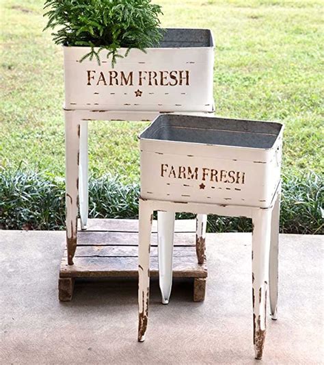 Ctw Home Collection 530103 Farm Fresh Garden Stands Set Of 2 White
