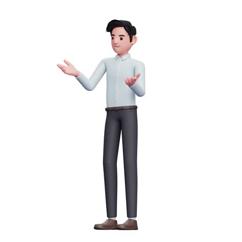 3d Handsome Man Talking Pose 3d Render Businessman Character