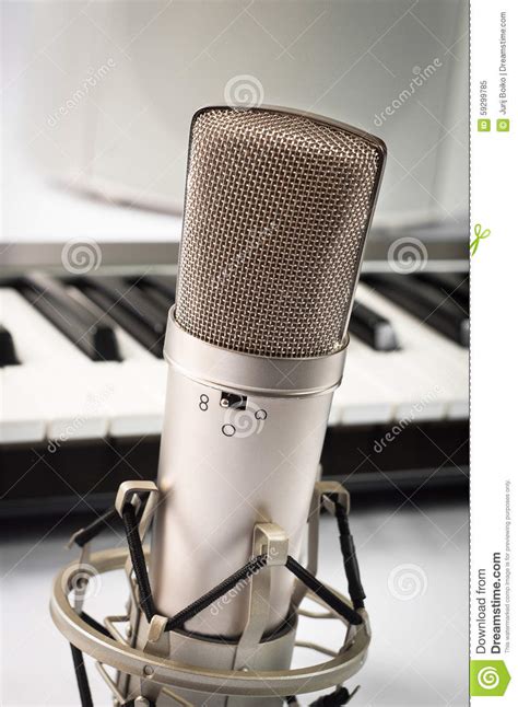 Microphone In Recording Studio On A White Background