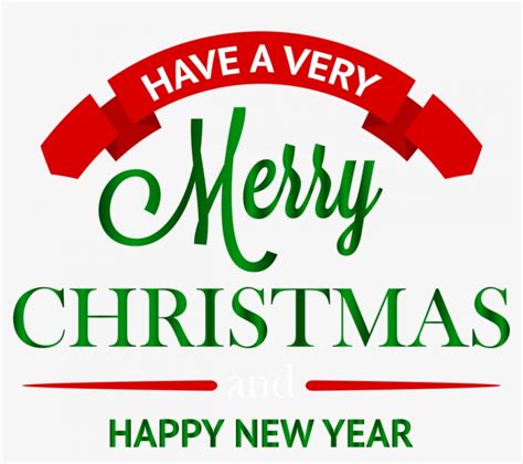 Christmas Text Png Happy New Year And Merry Christmas Png Transparent