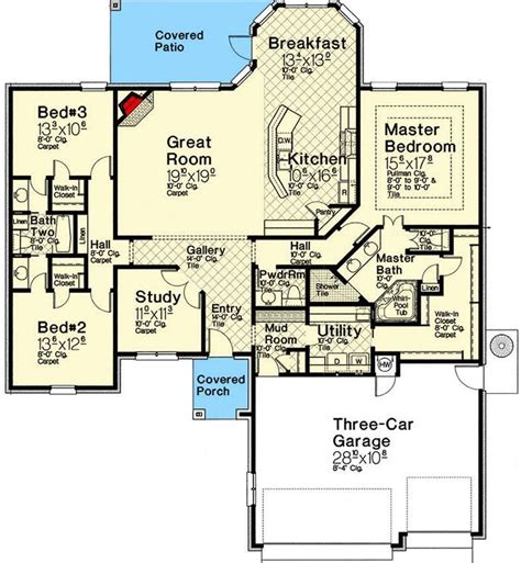 Plan 48554fm Split Bedroom Traditional House Plan A Two Story High