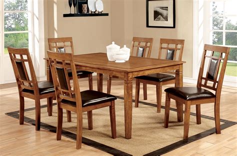 Furniture Of America Darius Transitional 7 Piece Dining Table Set