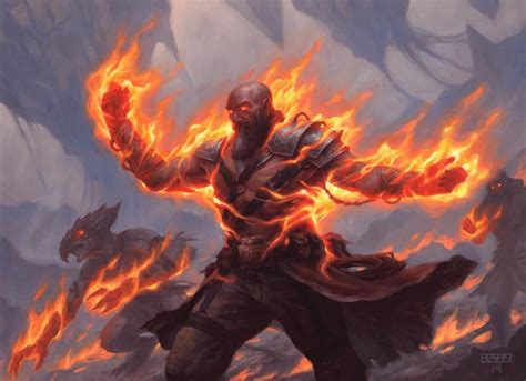 Mtg Art Firemantle Mage From Battle For Zendikar Set By