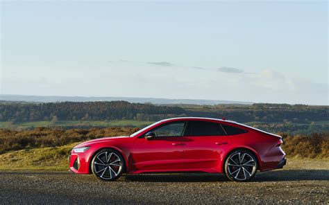 Download Wallpapers Audi Rs7 Sportback 2020 Side View Exterior Red