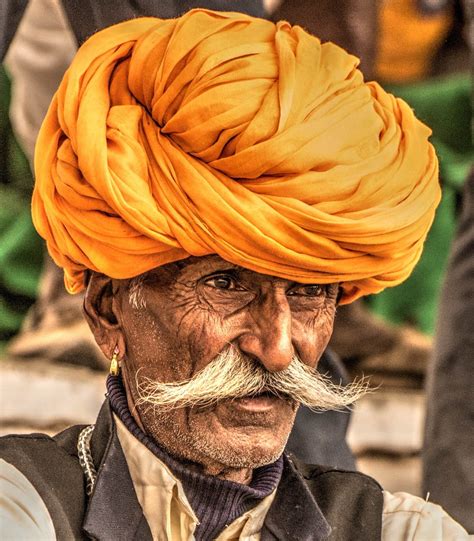 The Rajasthani Rural Men Wear These Striking Bright Head Gears Called