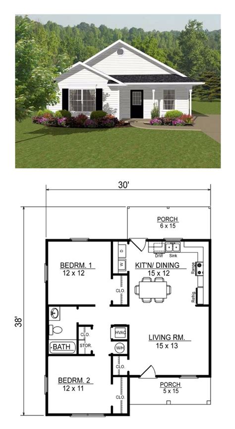 Small House Floor Plans 2 Bedroom House Plans