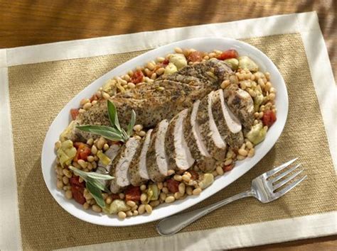 Most cuts have less than 10 grams of fat and also provides protein, vitamin b6, riboflavin, thiamine, phosphorus, and niacin. Sage-Roasted Pork Tenderloin with Beans- Gluten Free, Low ...