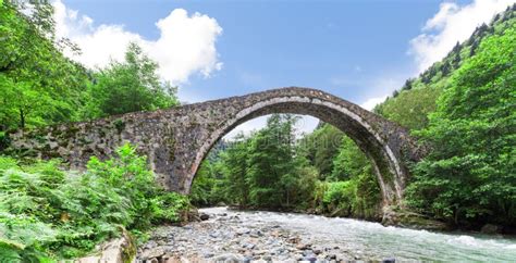 Historical High Stone Bridge On Firtina River Stock Image Image Of