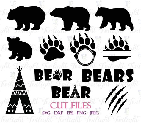 bear-cut-files-bear-claw-cut-files-bear-paw-cut-files-bear-etsy