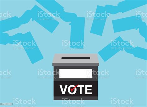Hand Putting Voting Paper In The Ballot Box Vector Design Stock