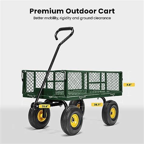 Vivohome Heavy Duty 880 Lbs Capacity Mesh Steel Garden Cart Folding