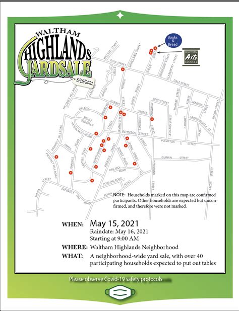 Waltham Highlands Neighborhood Yard Sale this Saturday, 5/15 9 AM. : r