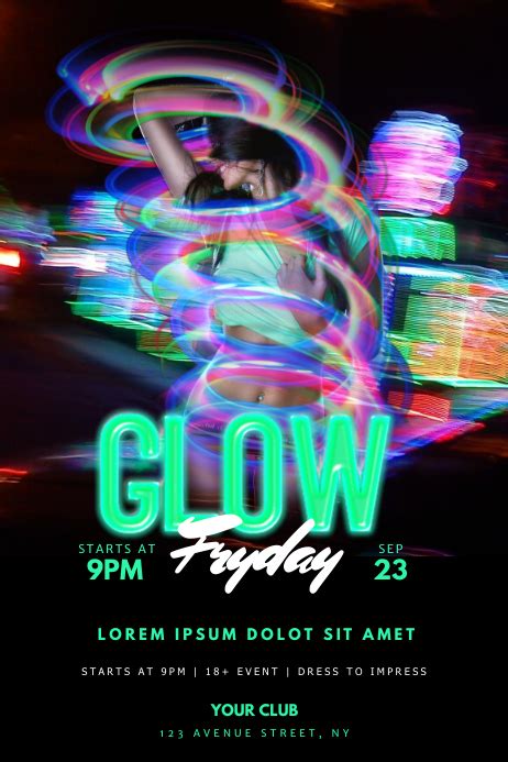 Glow Party Flyer Template Postermywall