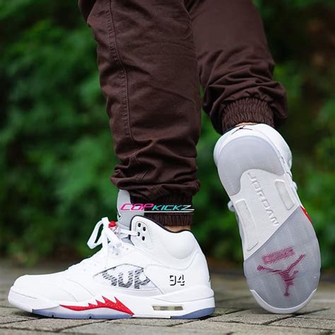 Supreme Air Jordan 5 White Sneakerfiles