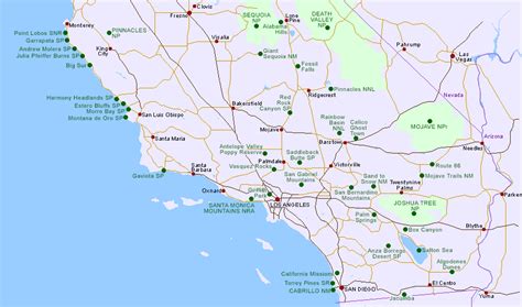 Map Of Southern California Points Of Interest And