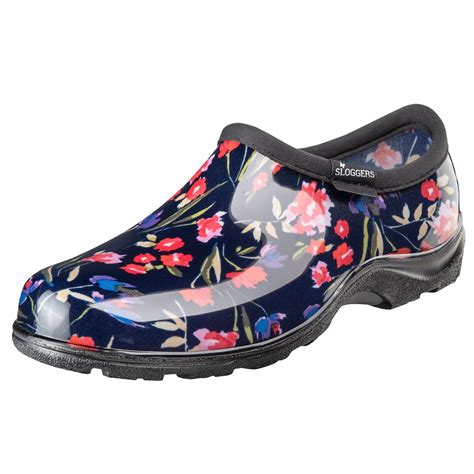 Sloggers Comfort Shoe Blue Floral Support Plus