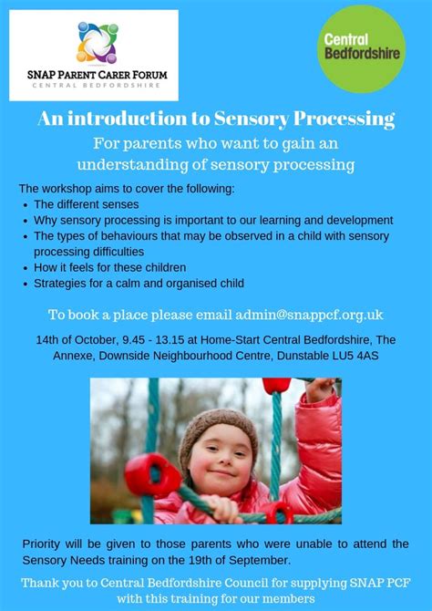 An Introduction To Sensory Processing Snap Pcf Central Bedfordshire