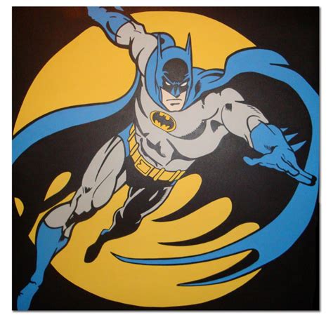 Old Skool Batman Acrylic On Canvas A 36 X 36 Painting Batman