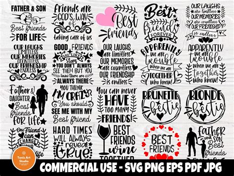 Best Friends Svg Bundle Friendship Svg Graphic By Tonisartstudio