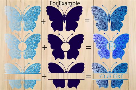 Butterfly SVG, Butterfly Monogram Frame, Zentangle SVG By