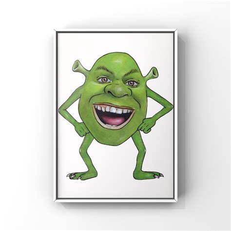 Shrek Wazowski Canvas Print By Greedretro Shrek Memes