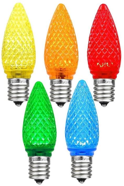 Novelty Lights 25 Pack C9 Led Outdoor Christmas Replacement Bulbs Multi E17 C9