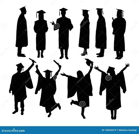 Happy Graduation Activity Silhouettes Sign And Symbol Art Vector