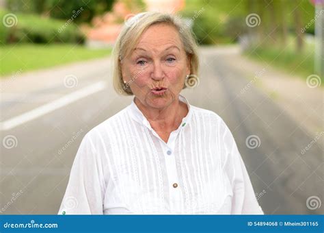 Adult Woman In All White Walking At The Street Stock Photo Image Of