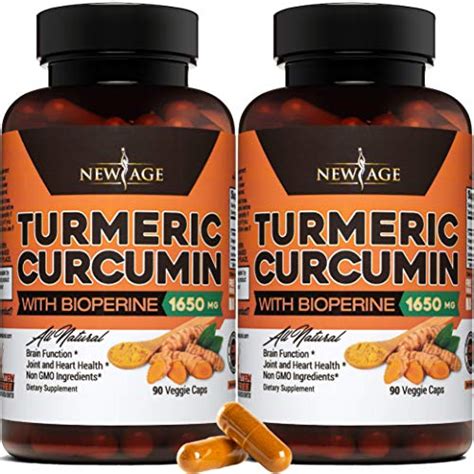 2 Pack Turmeric Curcumin With Bioperine 1650mg By New Age Premium
