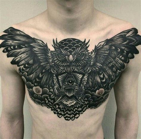Aggregate More Than 66 Owl Tattoo Chest Piece Super Hot In Cdgdbentre