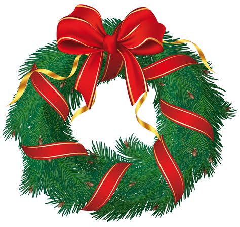 Free Wreath Clip Art Image Christmas Wreath With Bells Image Clip Art
