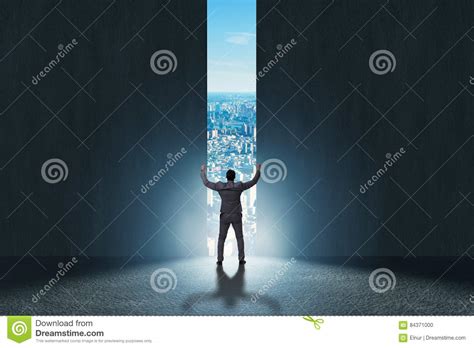 The Businessman Walking Towards His Ambition Stock Photo Image Of